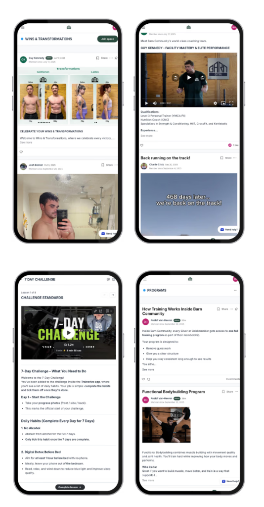 Community wins, transformations, and coaching team