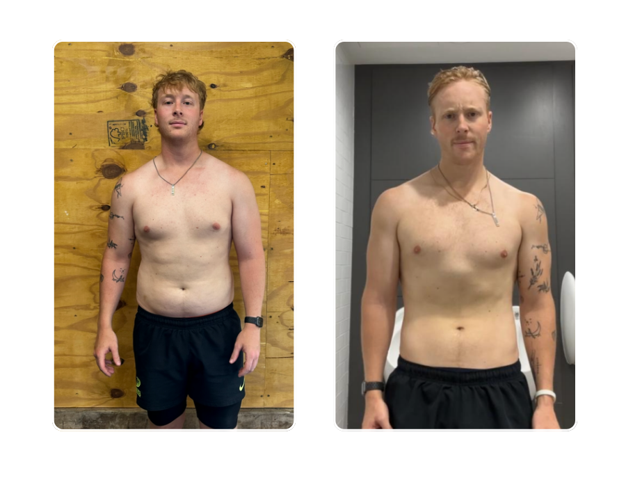 Male member transformation - front view before and after